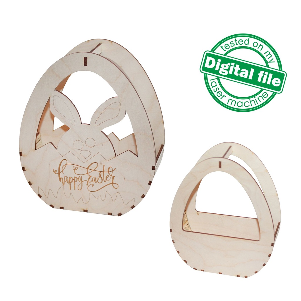 DXF, SVG files for laser Easter basket 2 Different design, Egg Hunter, Vector project, Glowforge, Material thickness 1/8 inch (3.2 mm)