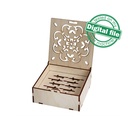 DXF, SVG files for Laser Cut Scandy Wood Coasters in box, Set of 6 Different design, Material thickness 3.2 mm (1/8 inch)