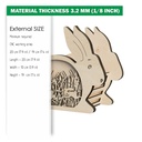 DXF, SVG files for laser Easter box Cute Bunny, 2 different designs, basket for fruit, treats, bread, Easter decor, Material 3.2mm (1/8'')