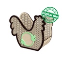 DXF, SVG files for laser Easter box Rooster, rattan basket Chicken, 2 different designs, for fruit, treats, bread, interchangeable panel