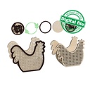 DXF, SVG files for laser Easter box Rooster, rattan basket Chicken, 2 different designs, for fruit, treats, bread, interchangeable panel