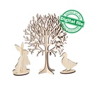 DXF, SVG files for laser Easter decoration Duck, Bunny Rabbit, Tree, 2 Different Sizes, Glowforge, Decoration idea, Material 3.2 mm (1/8'')