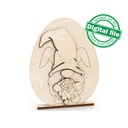 DXF, SVG files for laser Easter egg with rabbit gnome Cutout, Shape, Paint by Line,Glowforge, Mantel decoration, Individual Arm Add-Ons