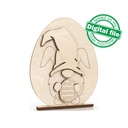 DXF, SVG files for laser Easter egg with rabbit gnome Cutout, Shape, Paint by Line,Glowforge, Mantel decoration, Individual Arm Add-Ons