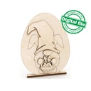 DXF, SVG files for laser Easter egg with rabbit gnome Cutout, Shape, Paint by Line,Glowforge, Mantel decoration, Individual Arm Add-Ons