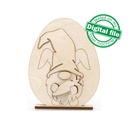 DXF, SVG files for laser Easter egg with rabbit gnome Cutout, Shape, Paint by Line,Glowforge, Mantel decoration, Individual Arm Add-Ons