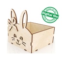 DXF, SVG files for laser Easter eggs stand Bunny with bow, 2 different designs, Wooden box, Glowforge, Easter decor, Material 3.2mm (1/8'')