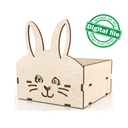 DXF, SVG files for laser Easter eggs stand Bunny with bow, 2 different designs, Wooden box, Glowforge, Easter decor, Material 3.2mm (1/8'')