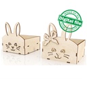 DXF, SVG files for laser Easter eggs stand Bunny with bow, 2 different designs, Wooden box, Glowforge, Easter decor, Material 3.2mm (1/8'')