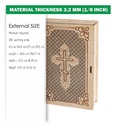 DXF, SVG files for laser Gift Book box Holy bible, living hinge, flexible plywood, Glowforge, Material thickness 1/8 inch (3.2 mm)