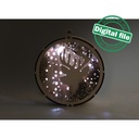 DXF, SVG files for laser Gift Box and Light-Up 3D Christmas Ornament, Multilayered Ornament pattern, Deer, Starry Sky, Snowflakes