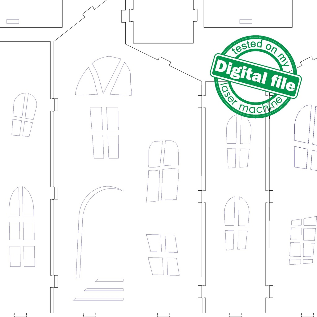 DXF, SVG files for laser Halloween Haunted House Ghost, Candy bar decor, Vector project, Glowforge, Material thickness 1/8 inch (3.2 mm)