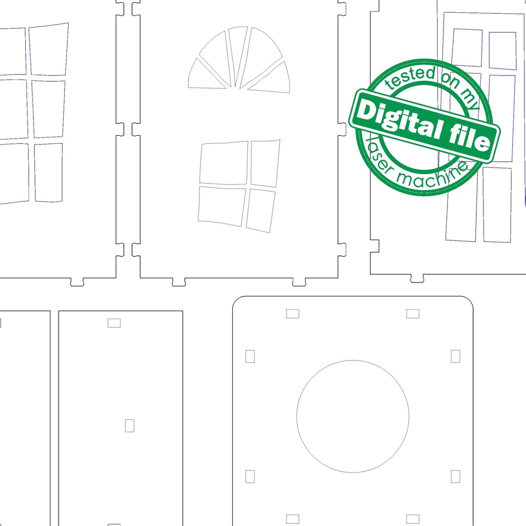 DXF, SVG files for laser Halloween Haunted House knife-wielding maniac, Candy bar decor, Glowforge, Material thickness 1/8 inch (3.2 mm)