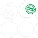 DXF, SVG files for laser Halloween Scary Pumpkins, 4 Different Design, Vector project, Glowforge, Material thickness 1/8 inch (3.2 mm)