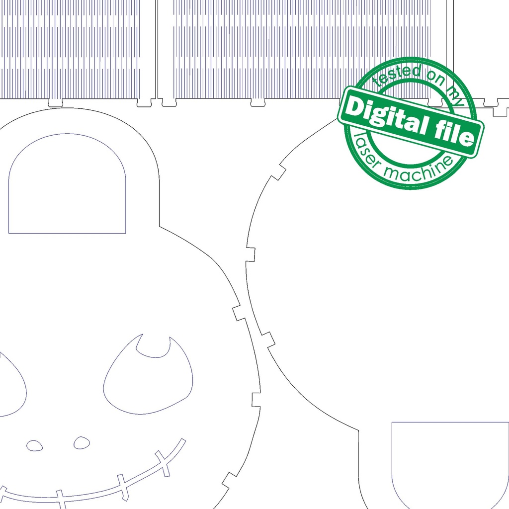 DXF, SVG files for laser Halloween Wooden handbag Jack skellington, Vector project, Glowforge, Material thickness 1/8 inch (3.2 mm)