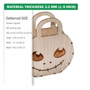 DXF, SVG files for laser Halloween Wooden handbag Jack skellington, Vector project, Glowforge, Material thickness 1/8 inch (3.2 mm)