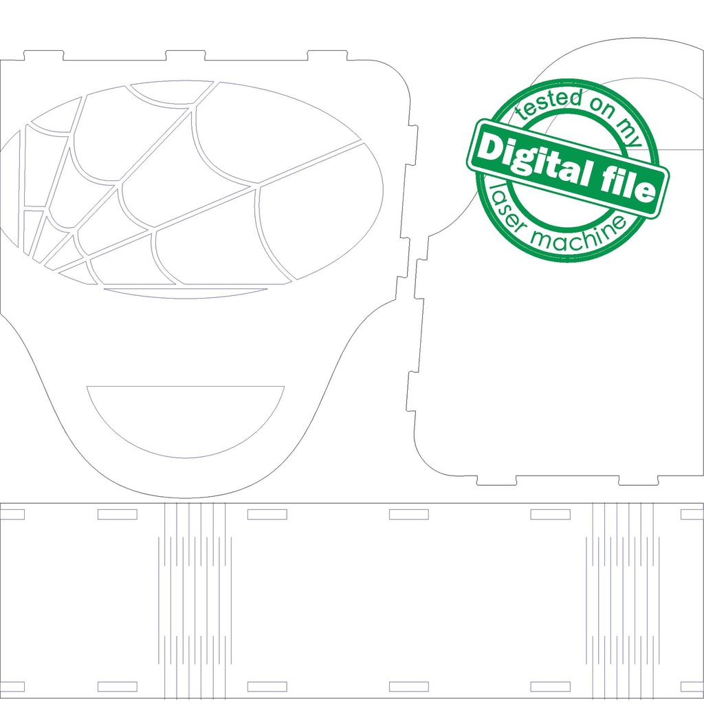 DXF, SVG files for laser Halloween Wooden handbag trick or treat  Vector project, Glowforge, Material thickness 1/8 inch (3.2 mm)