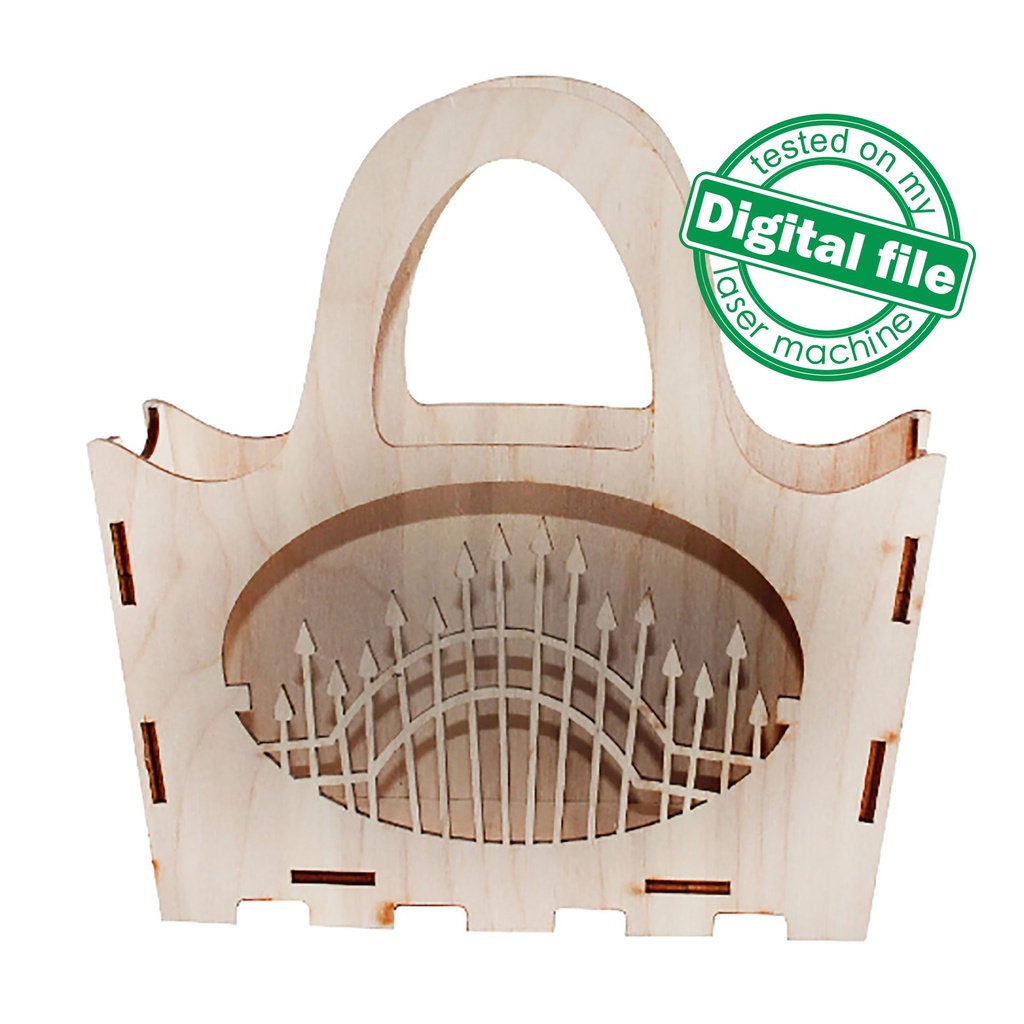 DXF, SVG files for laser Halloween Wooden handbag trick or treat, Vector project, Glowforge, Material thickness 1/8 inch (3.2 mm)