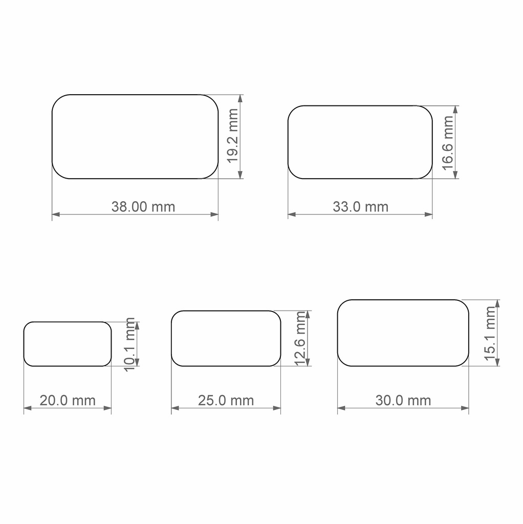 Basic Shapes Rectangle, 5 Sizes, Digital STL File For 3D Printing, Polymer Clay Cutter, Earrings