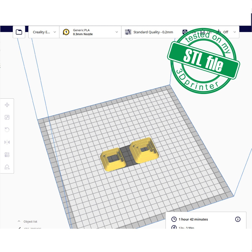 Basic Shapes Square, 5 Sizes, Digital STL File For 3D Printing, Polymer Clay Cutter, Earrings Geometric 5 different designs