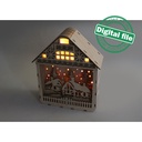 DXF, SVG files for laser Light box Christmas Village, Shadow box, Light-up Christmas, Glowforge, Material thickness 1/8 inch (3.2 mm)