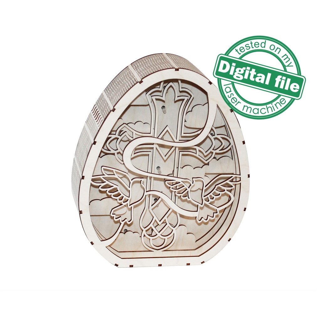 DXF, SVG files for laser Light box Religious Easter, He is Risen, Light-Up Easter, Vector projects, Glowforge, Material 1/8'' (3.2 mm)