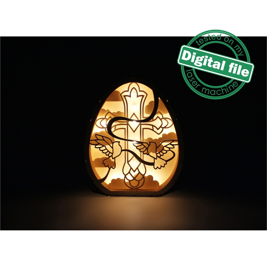 DXF, SVG files for laser Light box Religious Easter, He is Risen, Light-Up Easter, Vector projects, Glowforge, Material 1/8'' (3.2 mm)
