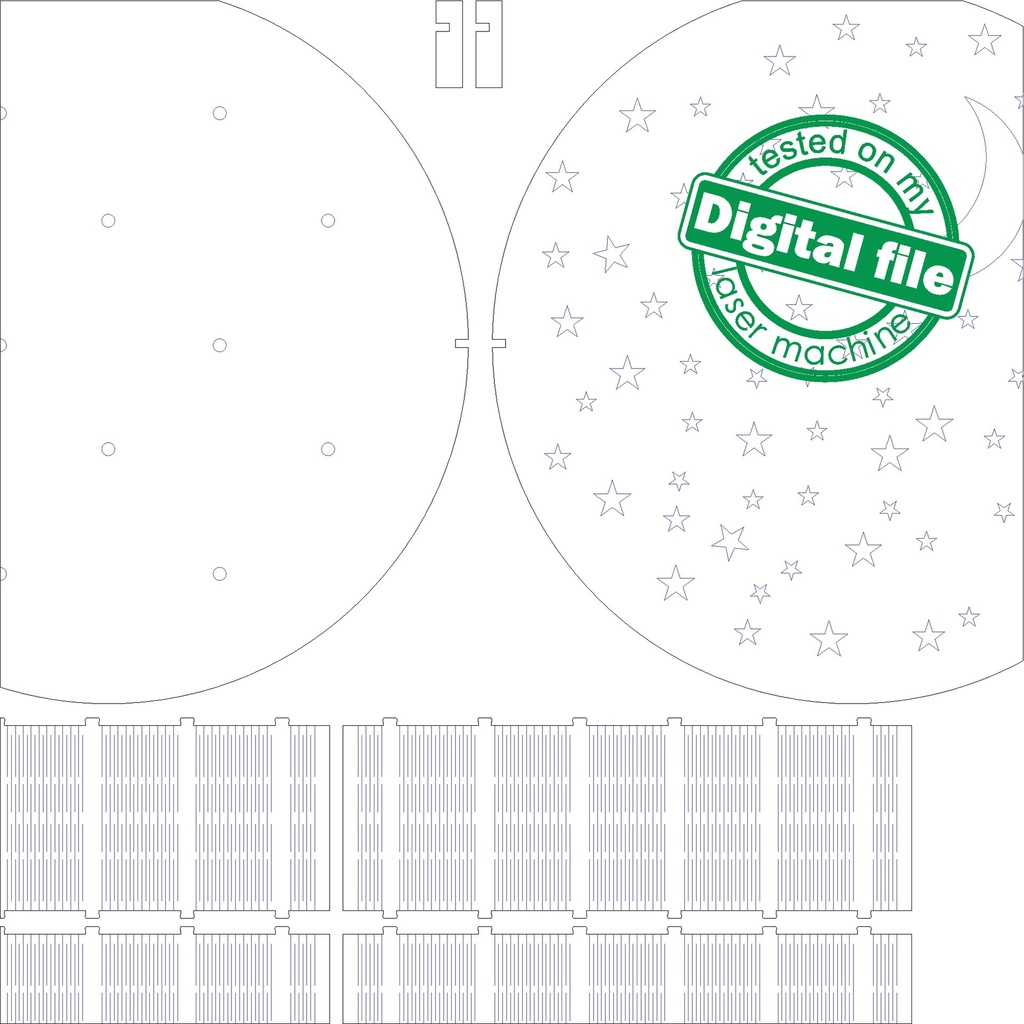 DXF, SVG files for laser Light box Unique clock, Deers in winter forest, Glowforge, Material thickness 1/8 inch (3.2 mm)