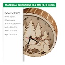 DXF, SVG files for laser Light box Unique clock, Deers in winter forest, Glowforge, Material thickness 1/8 inch (3.2 mm)