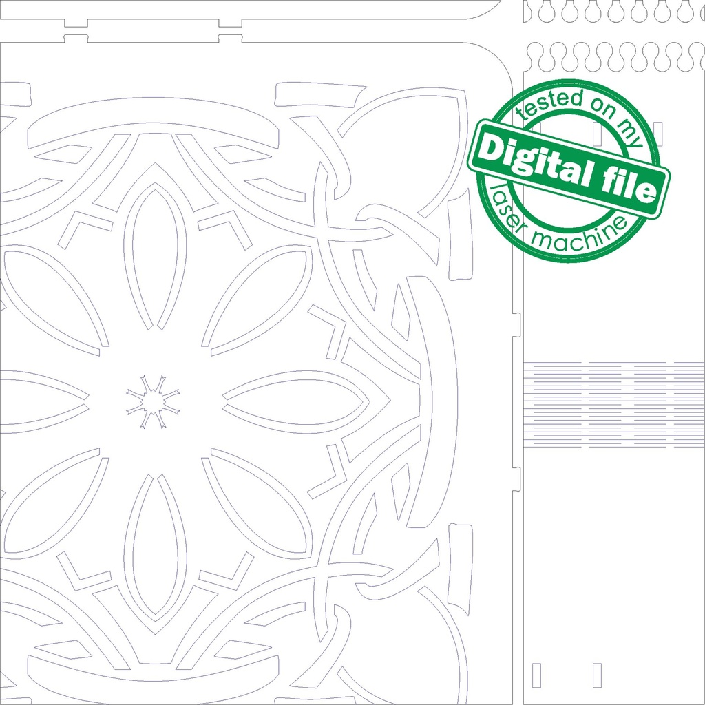 DXF, SVG files for laser Light box Unique clock, Openwork mandala, Glowforge, Material thickness 1/8 inch (3.2 mm)