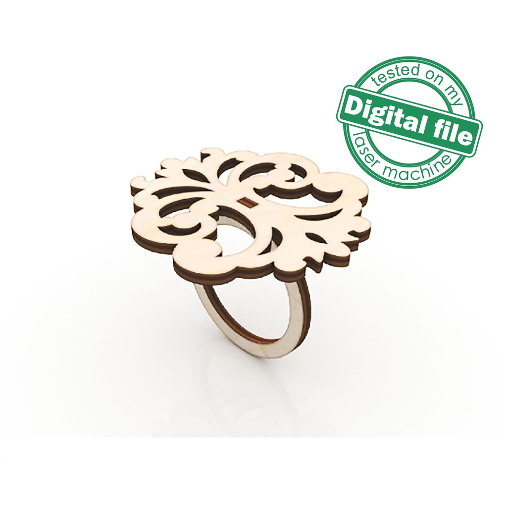DXF, SVG files for laser Napkin ring, Wedding decor Monogram, Glowforge ...