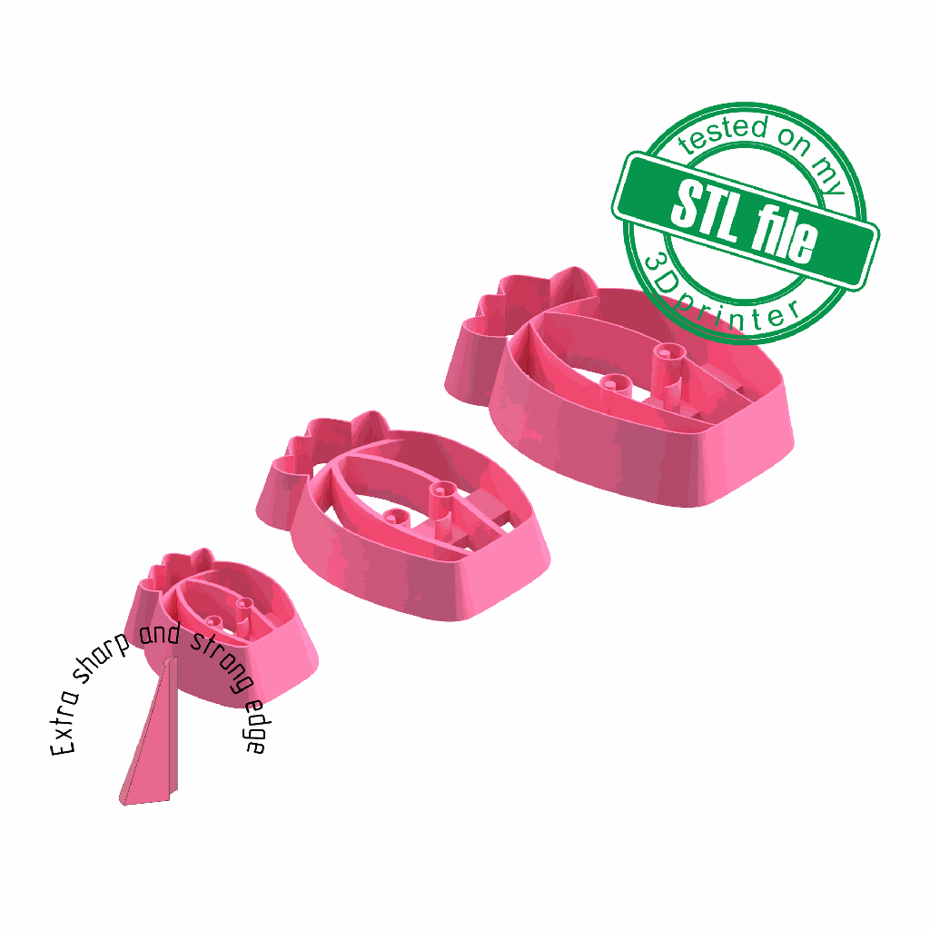 Cactus, Summer Time collection, 3 Sizes, Digital STL File For 3D Printing, Polymer Clay Cutter, Studs, Earrings, Cookie, sharp, strong edge
