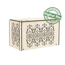 DXF, SVG files for laser Openwork carved Box with opening cover, Mother day gift, Vector project, Glowforge, Material 1/8'' (3.2 mm)