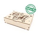 DXF, SVG files for laser Set in the box Holy Night, Gift box with 24 christmas tree ornament, Glowforge, Material 1/8 inch (3.2 mm)