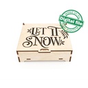 DXF, SVG files for laser Set in the box Let it Snow, Gift box with 7 christmas tree ornament, Glowforge, Material 1/8 inch (3.2 mm)