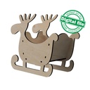 DXF, SVG files for laser Sleigh for decor inside the house or outside, Reindeer, several different material thicknesses