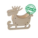 DXF, SVG files for laser Sleigh for decor inside the house or outside, Reindeer, several different material thicknesses