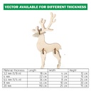 DXF, SVG files for laser Sleigh for decor inside the house or outside, Three Reindeers, several different material thicknesses