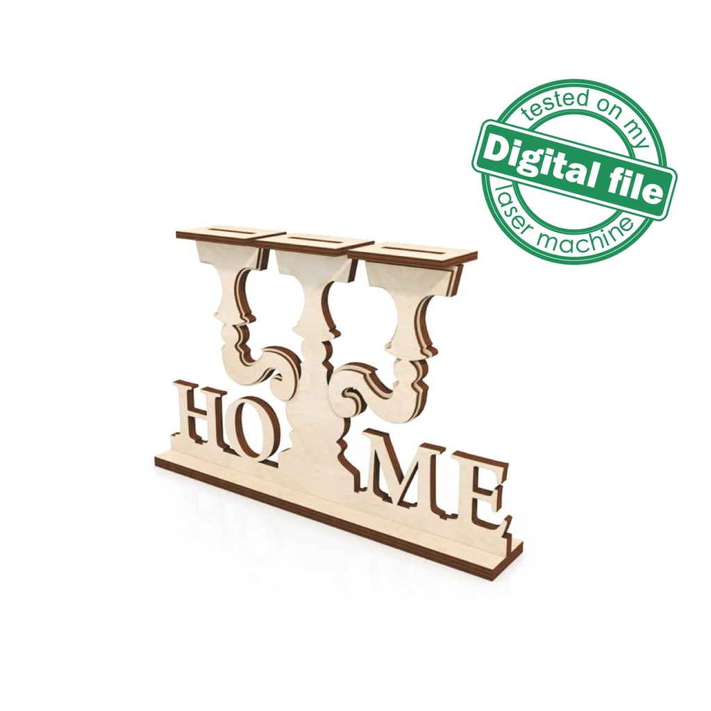 DXF, SVG files for laser Tea Сandle holder Home, Vector project, Glowforge, Material thickness 1/8 inch (3.2 mm)