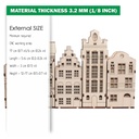 DXF, SVG files for laser Tiny Scandi Houses 5 different design, Vector project, Glowforge, Material thickness 1/8 inch (3.2 mm)