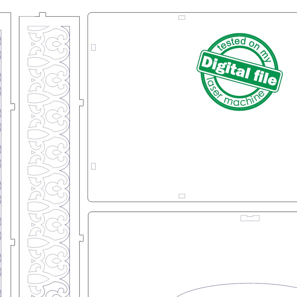 DXF, SVG files for laser Tissue Box, Lace ribbon, Mather's day gift, Vector project, Glowforge, Material thickness 1/8 inch (3.2 mm)