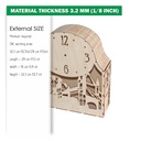 DXF, SVG files for laser Unique Modern Mantel clock London, Night Lamp, flexible plywood, Glowforge ready, Material 1/8'' (3.2 mm)