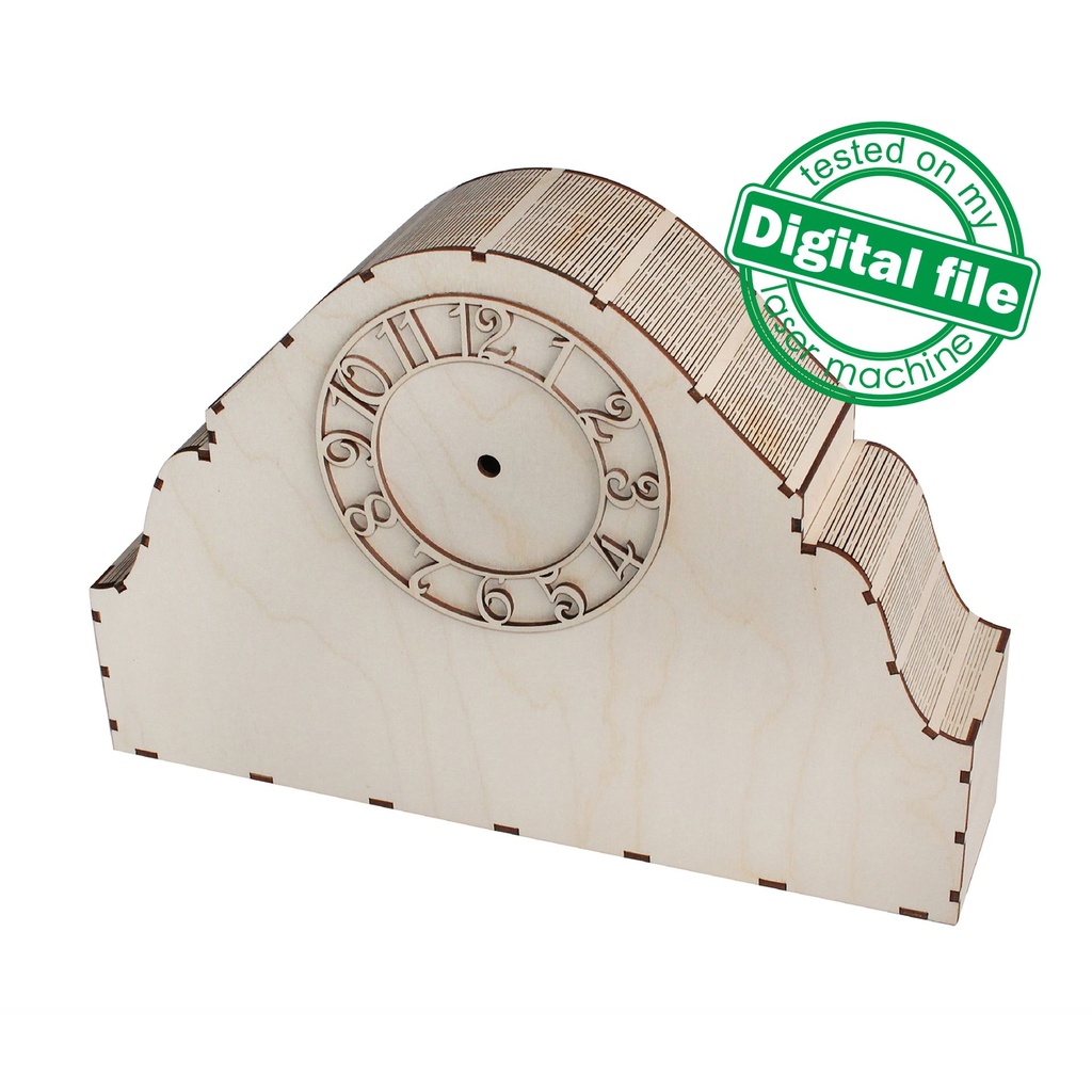 DXF, SVG files for laser Unique Modern Mantel clock, flexible plywood ...