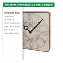 DXF, SVG files for laser Unique Modern Wall Clock Square with round corners, flexible plywood, Mechanic clock face, Material 1/8'' (3.2 mm)