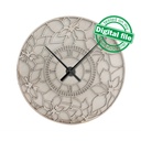 DXF, SVG files for laser Unique Modern Wall Round clock, flexible plywood, Glowforge ready, Flower clock face, Material 1/8'' (3.2 mm)