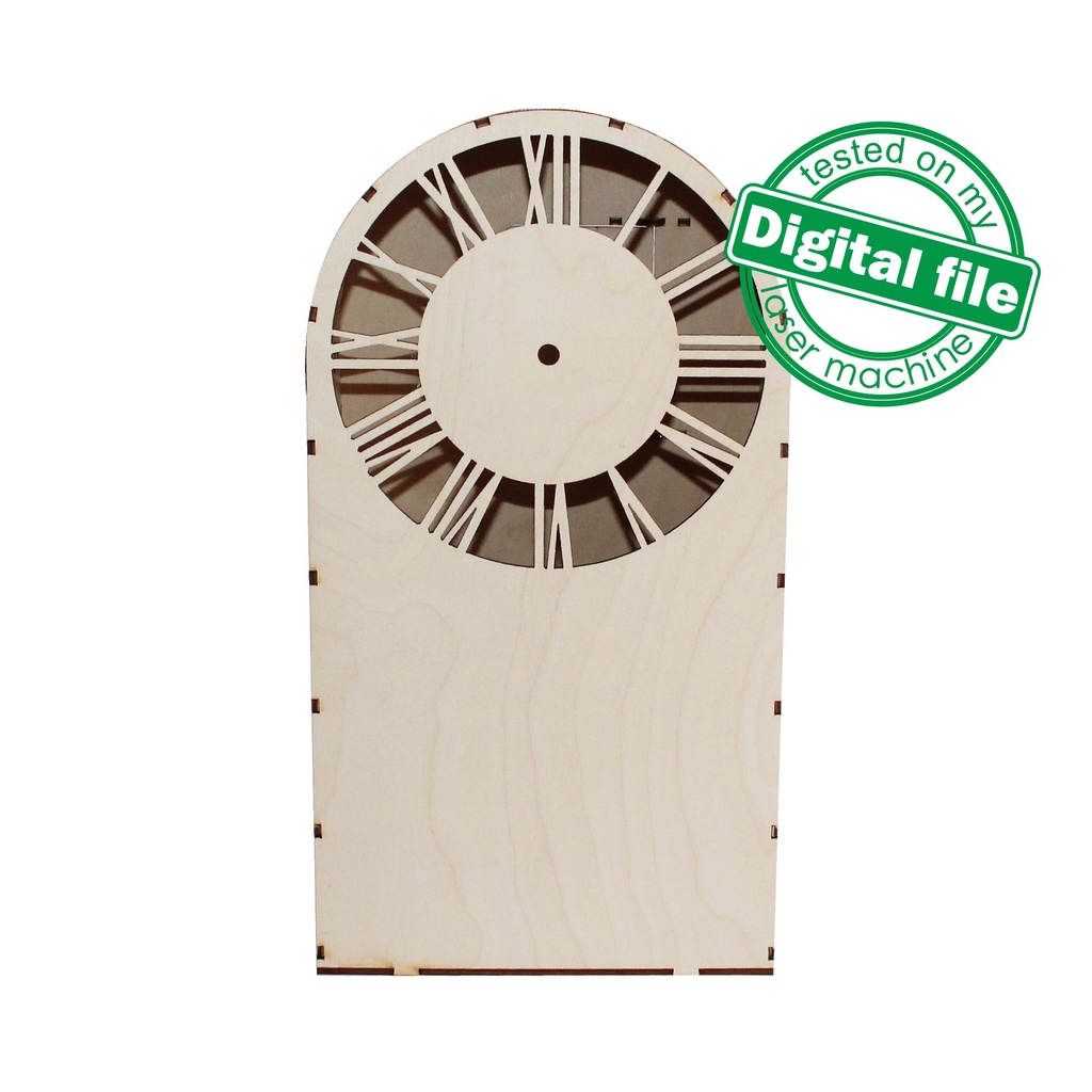 DXF, SVG files for laser Unique Modern clock London, Night Lamp, flexible plywood, Clock face, Glowforge ready, Material 1/8'' (3.2 mm)