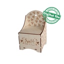 DXF, SVG files for laser Vintage Wooden Salt Box, Engraved pattern French roses, Two different material thickness 3.2/6.4 mm