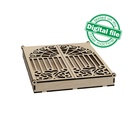 DXF, SVG files for laser Wedding Invitation box Iron Gate, Curly Hearts, Fancy Fence, Material thickness 3.2 mm (1/8 inch)