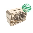 DXF, SVG files for laser Wedding card box MR&Mrs, money box, Vector projects, Glowforge, Engagement Card Box, Wedding Decor 1/8 inch(3.2 mm)