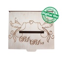 DXF, SVG files for laser Wedding card box, money box  Vector project, Glowforge, Material thickness 1/8 inch (3.2 mm)